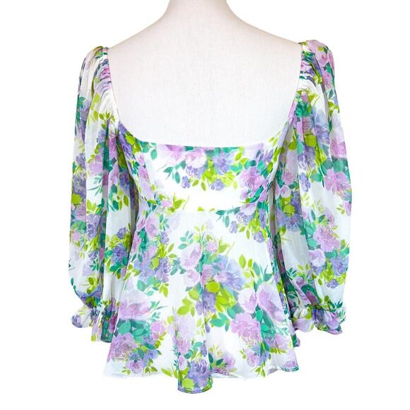 For Love and Lemons Floral Blouse Size S - Picture 6 of 6